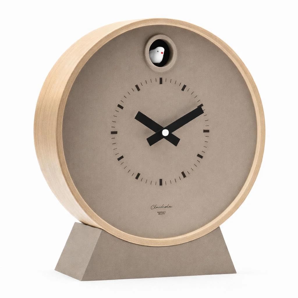 Station Clock Brown (CLOUDNOLA)送料無料 Cloudnola Modern Wooden Cuckoo Clock, Beige, 10.3 inch Dia