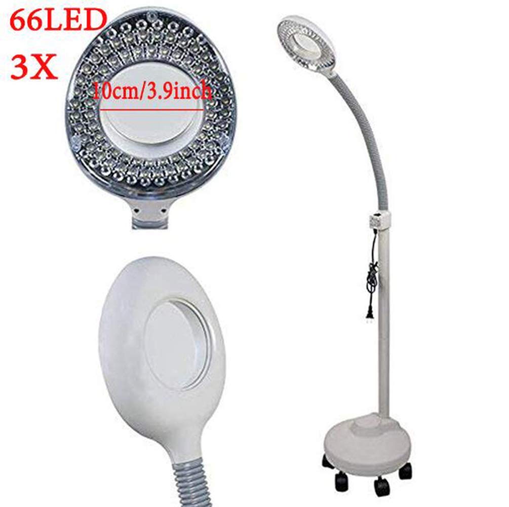EUQKKWLOY Lámpara de pie con Lupa LED 3X, luz fría, Lupa Grande portátil, lámpara de iluminación con Lupa Ideal.