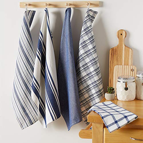 Dii Assorted Woven, Kitchen Dishtowel Set, 18X28, Nautical Blue, 5 Piece #TOP18
