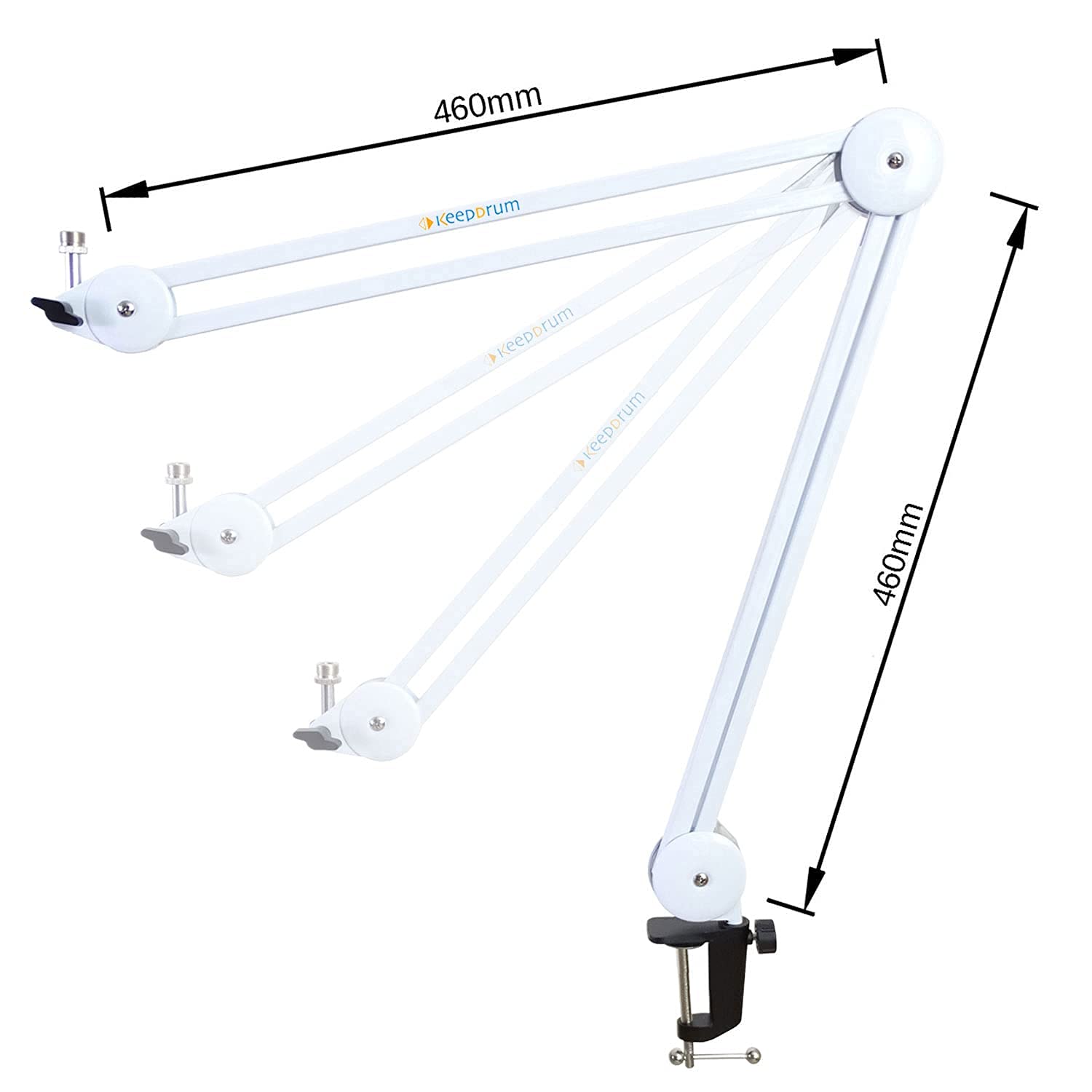 keepdrum MS138 - Brazo articulado para micrófono profesional, color blanco