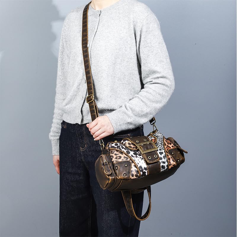 Image of Shoulder Purse for Women, Leather Women's Handbag Y2k Aesthetic Coquette Shoulder Bag Hobo Punk Trendy Ladies Purse