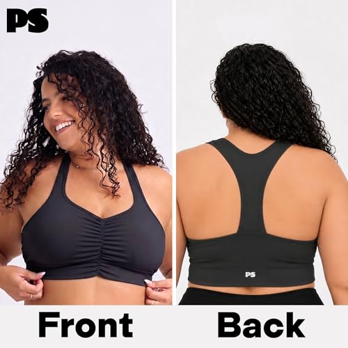Image of POPSUGAR Sports Bras for Women - Y Back, High Neck, Strappy & Long Line Padded Racerback Bra Workout Yoga Top Racer Back Bra