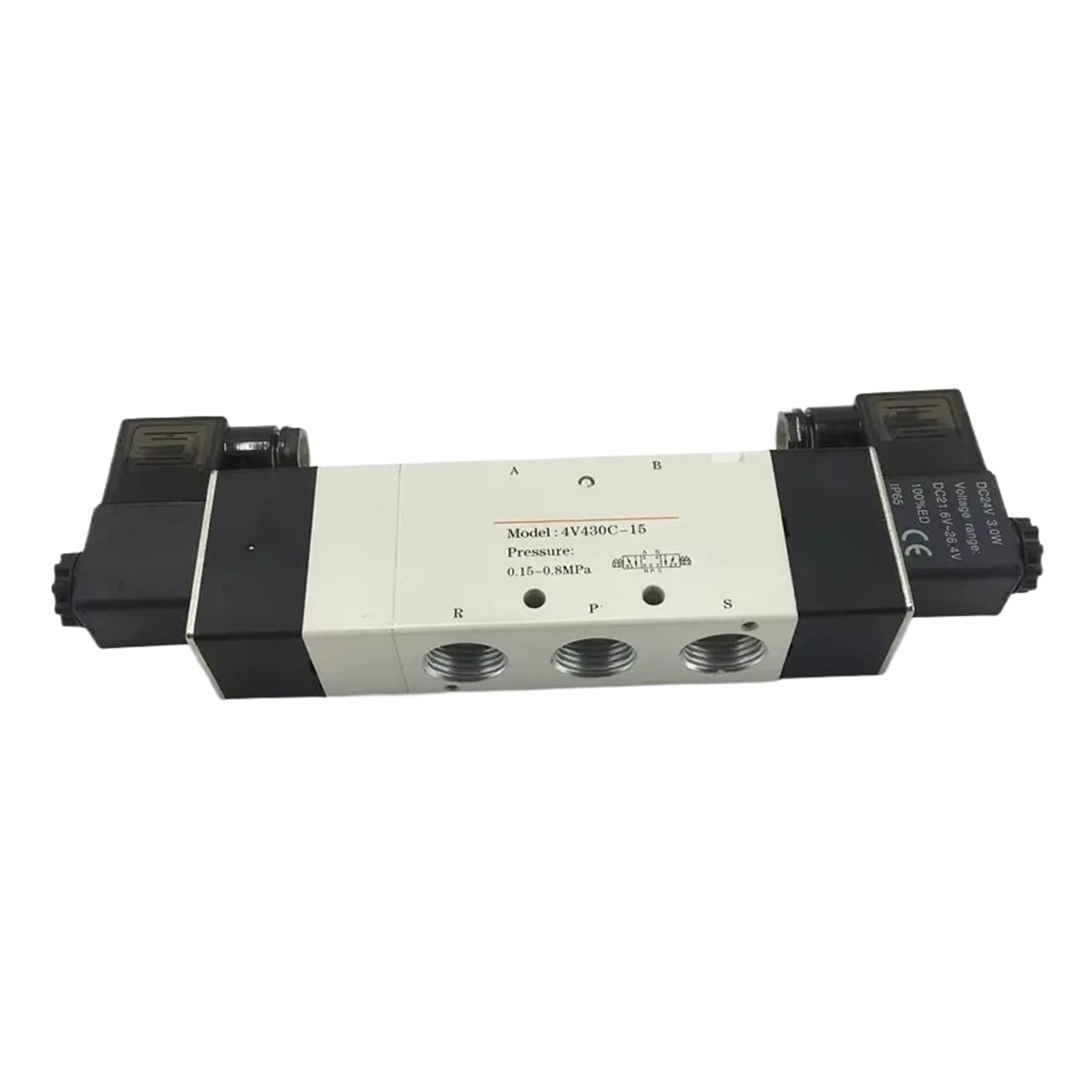 Double électrovanne 4V430C-15 DC24V à centre fermé 5/3 voies pour contrôle de vérin précis
