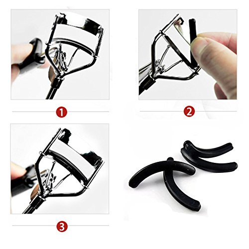 Leline's Eyelash Curler Refill Pads, 6pcs Rubber Replacement Pads for Standard Eyelash Curler (Black)