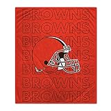 Pegasus Sports NFL Echo Team Wordmark Plush Blanket- Cleveland Browns, Team Color, 60x70