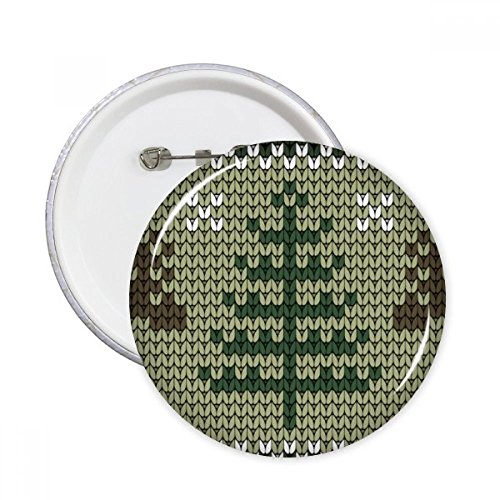 Broche de Noël style tricot nordique élan et sapin vert pour customiser un pull