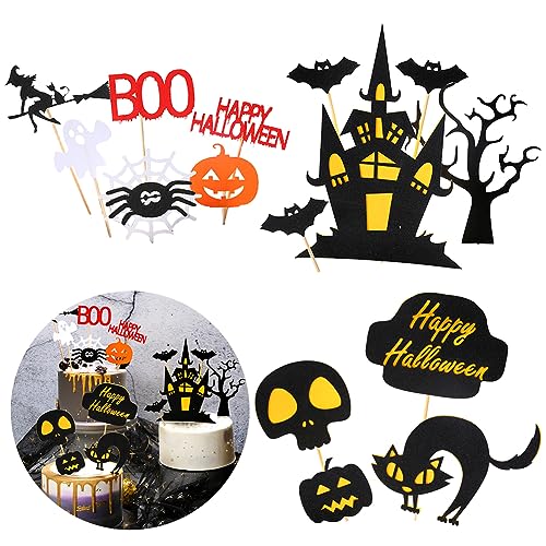 Dia das Bruxas Cupcake Topper decoração, decoração Cupcake Halloween, decoração bolos Halloween, 15 Cupcake Topper bolo Halloween, decoração para bolos Halloween, decoração para bolos de Halloween