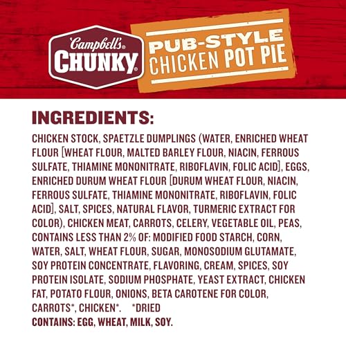 Image of Campbell's Chunky Soup, Pub-Style Chicken Pot Pie Soup, 18.8 oz Can (Pack of 12)
