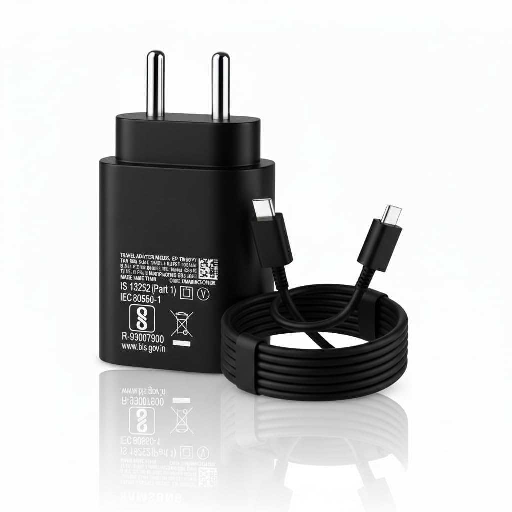 25W Type C PD 3A Superfast Charging Charger with 1M Type-C Cable for Samsung M36|M35|M16|M56| M06|M05|M15|A17|A36|A56|A26| A06|A16|A55|A35|25Watt USB-C Adapter Adaptor–Black-picture-10