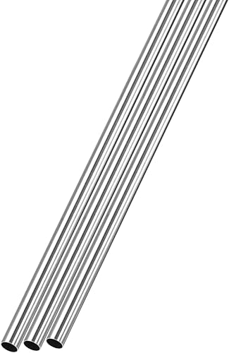 METALLIXITY Tubo de acero inoxidable 304 (0.354 in de diámetro exterior x 0.016 in de alto x 9.843 in de largo, 3 piezas, tubo recto, para muebles