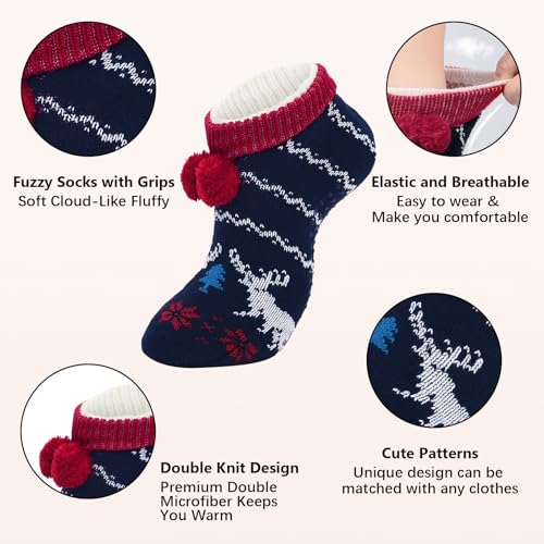 Image of American Trends Slipper Socks for Women Non Slip Christmas Socks Comfy Warm Winter Grippy Socks with Grippers