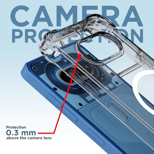 Image of Amazon Basics Back Cover for Nothing Phone 4a 5G Mag-Safe Shockproof PC + TPU Protective Case Magnetic Support Bumper Case (Transparent Mag-Safe)