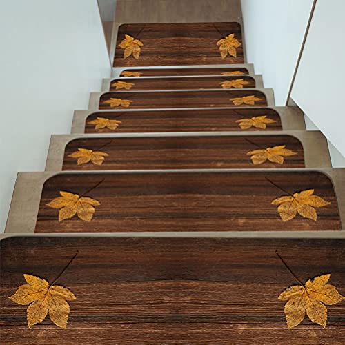 Heallily Decorative Rug 5Pcs Carpet Stair Treads Maple Leaf Non Slip Rug Pads For Indoor Carpet Stairs Mats Pads Anti- Slip Stairs Rug Carpet Stair Treads Rug Black Rug #TOP1