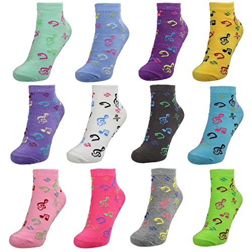 Image of Gelante 12-Pair Women's Ankle Socks, Colorful Comfortable Lightweight Breathable Athletic