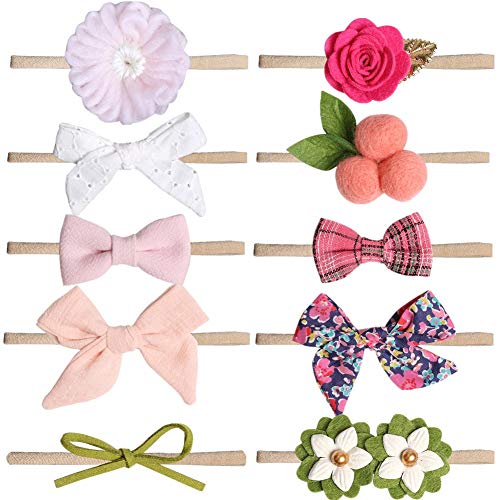 GUIFIER 10 Piezas Elásticas Diademas Niñas Bebes
