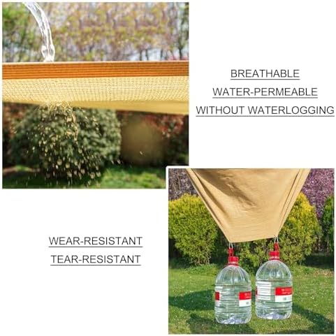 95% Shade Cloth Netting for Garden Breathable Sunblock Shade Sails & Mesh Tarp with Grommets Rectangular Awning for Outdoor Greenhouse Pergola Plants & Car - Beige 2.5x6m (8.2x19.7