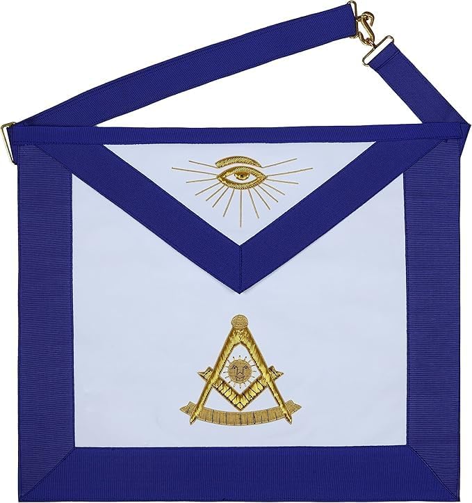 Masonic Regalia Past Master Apron 100% Lambskin White Leather Hand Embroidered Past Master Apron
