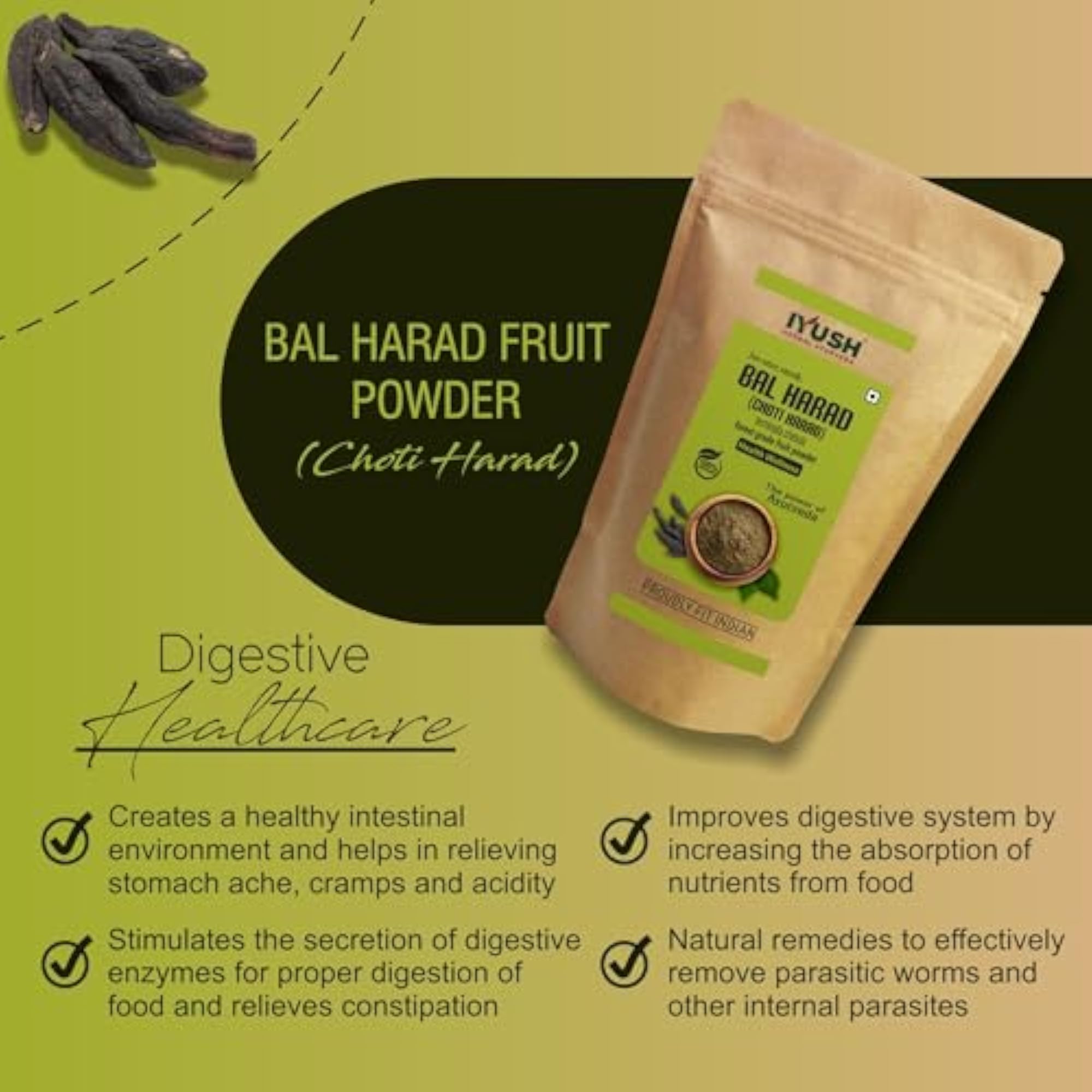 Choti Harad Powder, 400gm for Digestive Health