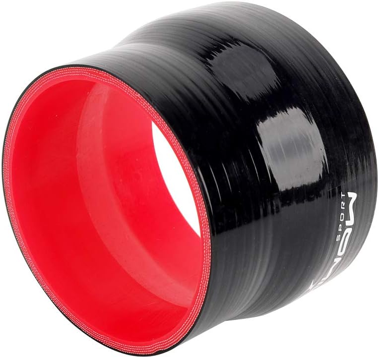 Straight Reducer 4-Ply High Performance Coupler Silicone Hose 76mm Length for Auto (1.5"(38MM) to 1.25"(32MM), black)
