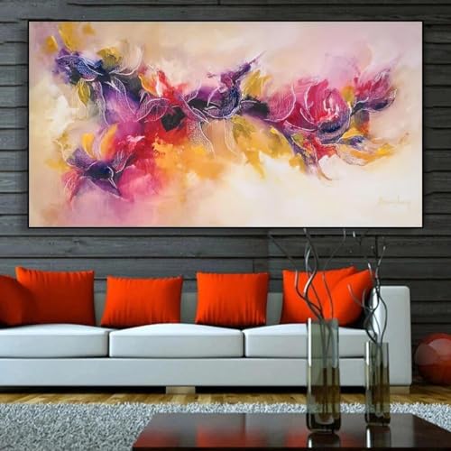 Toile d'art abstraite KEBIA 75x150 cm pour décoration de salon moderne sans cadre