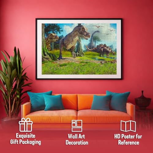 Image of Generic Dinosaur Jigsaw Puzzles 500-Piece for Kids and Children - Wild Animal, Gifts, Fun and Creative Game - Ages 6+