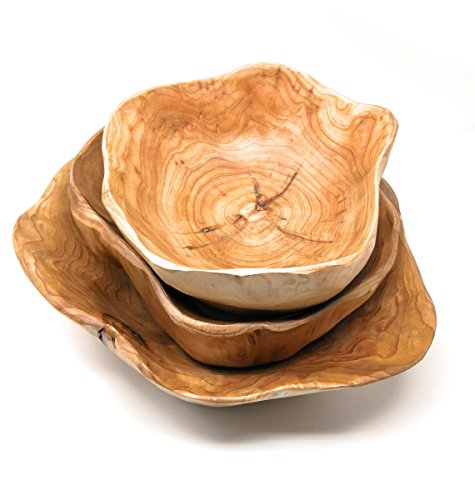 Thy Collectibles Wooden Bowl Handmade Storage Natural Root Wood Crafts Bowl Fruit Salad Serving Bowls (Small 8"-10") #TOP3