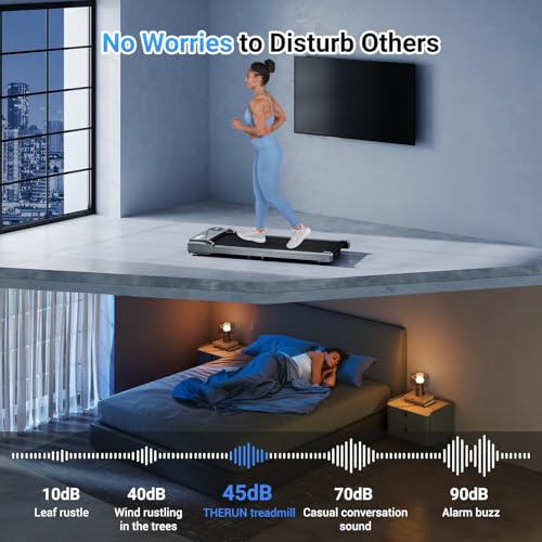 Image of THERUN Walking Pad, Under Desk Treadmill for Home /Office, 2.5HP Walking Pad Treadmill with 265 lbs Weight Capacity Remote Control LED Display