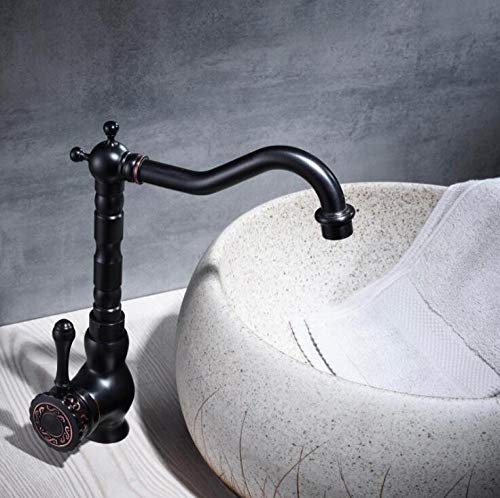 Küchenarmatur Messing Bad Wasserhahn schwarz Waschbecken Wasserhahn Küchenspüle Wasserhahn Messing Wasserhahn Becken Standmixer Wasser-High Black 1