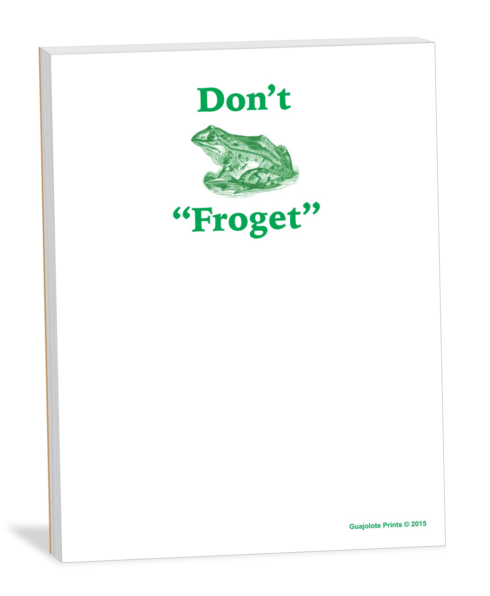Guajolote Prints Funny Notepad - Pun Memo Pad - Novelty Gag Gift for Work Office, Friends and Coworkers - 4 x 5.25 inch, 50 Sheets (White (Frog)