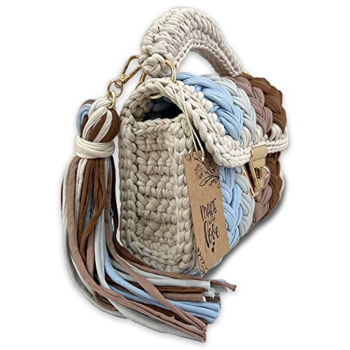 Image of Evening Clutch Bag for Women, Handmade Crochet Wedding Party Purse, Small Flap Formal Crossbody Handbag Evening Clutch