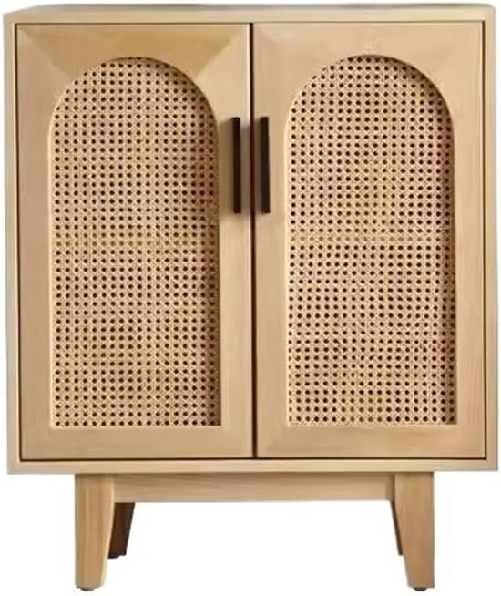 Cabinet for Dishes Simple Solid Wood Rattan Dining Sideboard Nordic Home Living Room Kitchen Storage Locker(L:150CMX35CMX90CM)