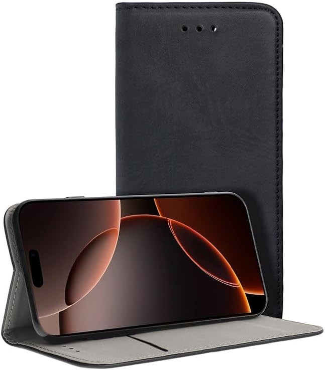 Cool Flip Cover Case for iPhone 16 Pro MAX Smooth Black