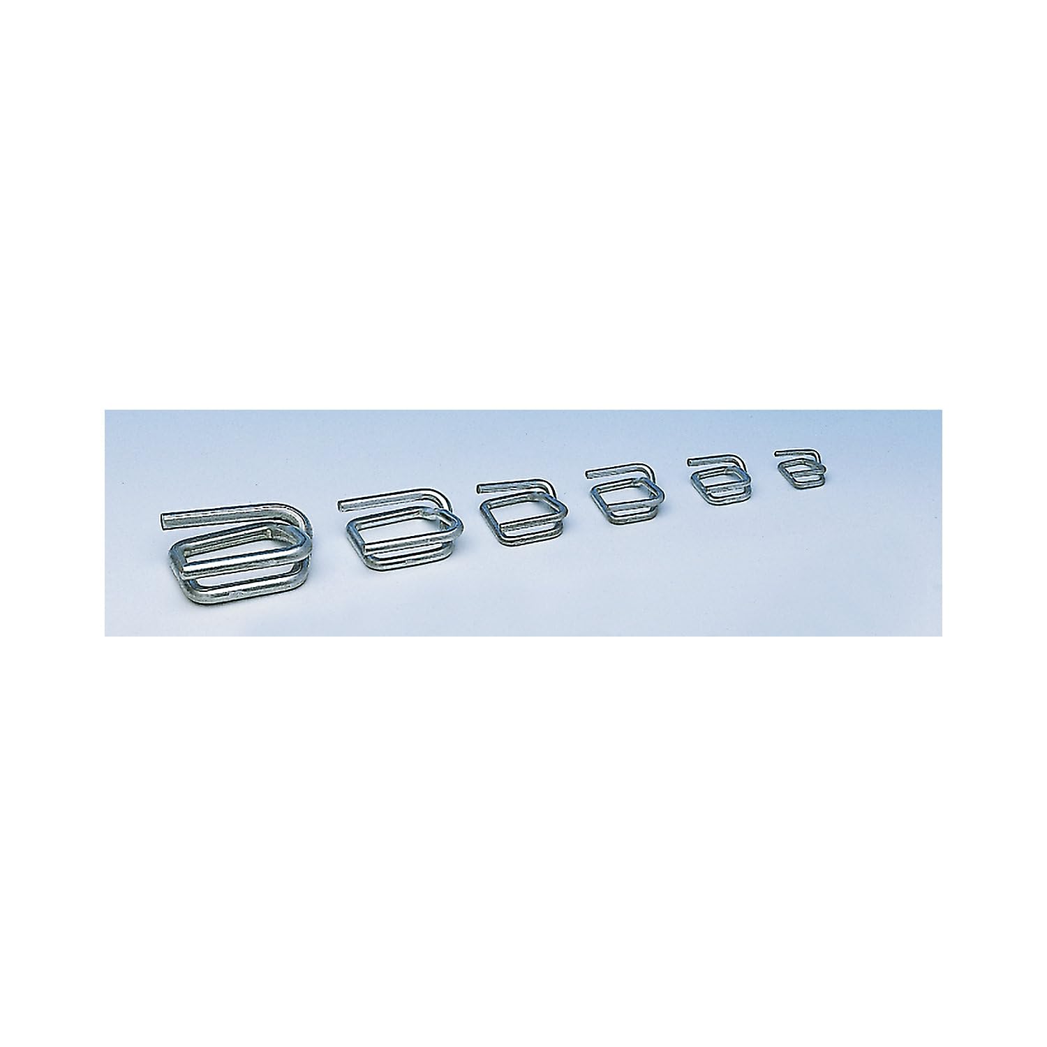 kaiserkraft | Ganci di bloccaggio | zincati | per reggia resistente in materiale composito | PET | larghezza 19 mm | conf da 1000 pz