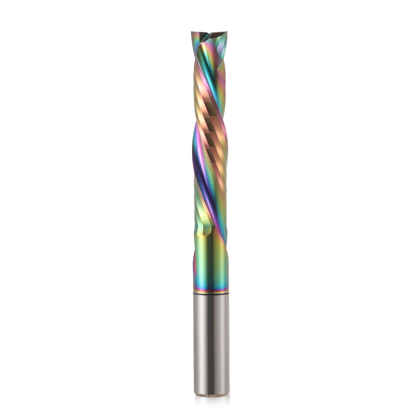 Punte per fresa a spirale CNC, punta a compressione con codolo da 8 mm, con rivestimento DLC, in acciaio al tungsteno resistente, per lavorazione del legno, incisione e scanalatura (8 x 42 mm