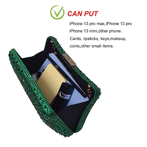 Image of Crystal Box Clutch Rhinestone Handbags For Women Party Purse Wedding Evening Bag