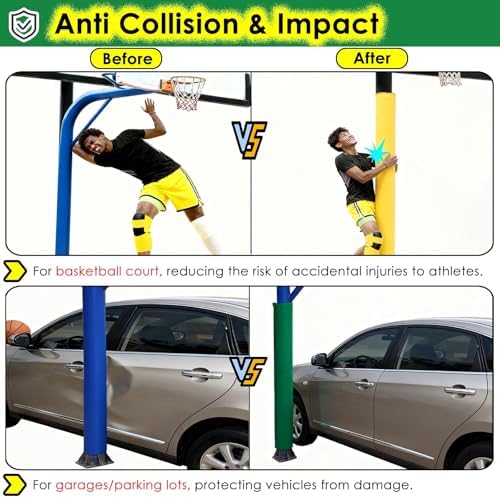 Post Protector Cush Pole Column Guard - Thick Foam Padding with Hook & Loop Closure for Basement Gym, Playground Safety Self-Adhesive Pad - Durable Protection for Kids & Fitness image 5