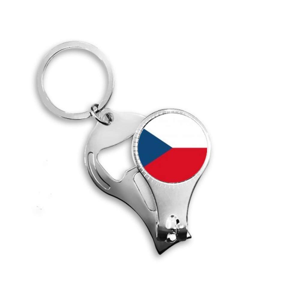 Czech Republic National Flag Europe Country Nail Nipper Ring Key Chain Bottle Opener Clipper