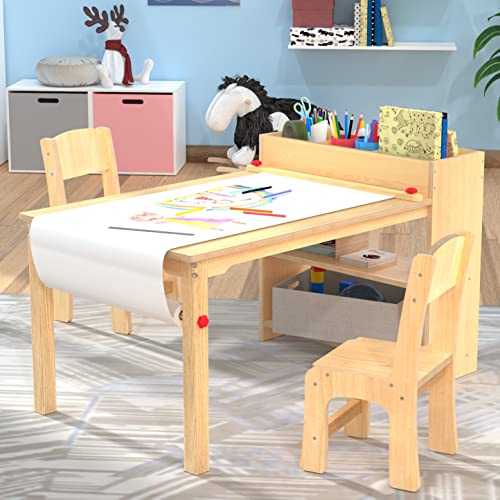 Gdlf Kids Art Table And 2 Chairs, Wooden Drawing Desk, Activity & Crafts, Children's Furniture, 42X23 #TOP3