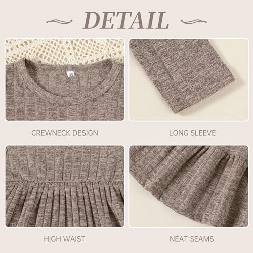 Image of Toddler Baby Girl Long Sleeve Dress Girls Knit Sweater Dresses Tiered Kids Swing Holiday Clothes Fall Winter