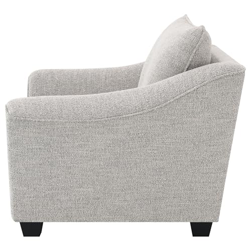 Sillón tapizado gris claro con brazos inclinados miniatura 6