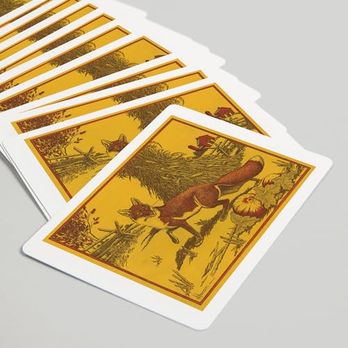 Baraja de póker vintage con 52 cartas de vista de zorro rojo miniatura 5