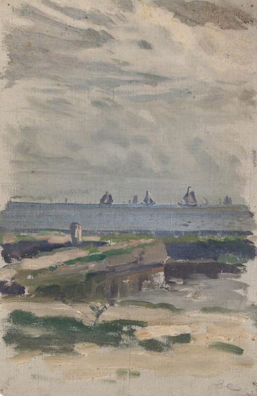 Lienzo de pared de casas de madera de Sir George Clausen, mural artístico de 60x90cm