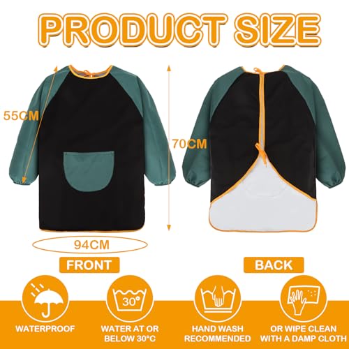 Bomtop Malkittel Kinder, Wasserdicht Bastelschürze Kinder, Malkittel Grundschule, Kann als Malkittel Schule 1. Klasse, Malerkittel Kind für 7-11 Jahre, Geeignet für Basteln, Malen, Backen und Kochen