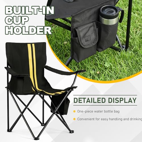 Outvita Silla de Camping Portátil con Nevera Aislada y Bolsa Negra miniatura 5