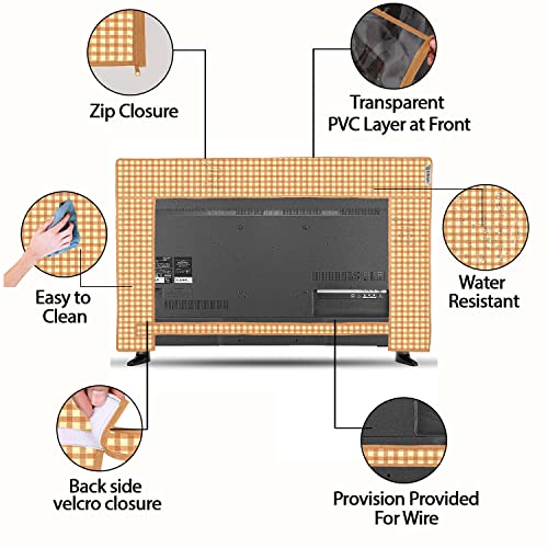 Image of Transparent LCD /LED T.V Protector Cover with Zipper Enclosure for 42 Inch Suitable for All Major Brand & Model (Color-Brown, Size-39x3x24 Inches)