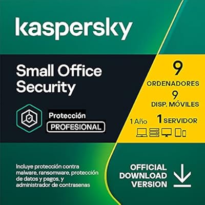 Kaspersky Small Office Security | 9 Dispositivios 9 Móviles 1 Servidor | 1 Año | PC / Mac / Android / Servidor | Código de activación vía correo electrónico