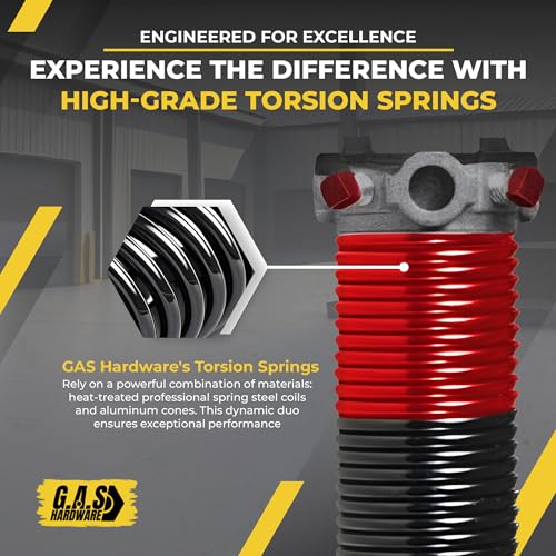 image for G.A.S Hardware Garage Door Torsion Spring 225x1.75x33 Includes 1” St
