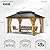 YITAHOME 13x15ft Wood Gazebo Outdoor Wooden Frame Double Roof Hardtop Galvanized Steel Top Canopy w/Curtain and Netting, Patio Heavy Duty Gazebo for Deck, Backyard, Beige Yellow