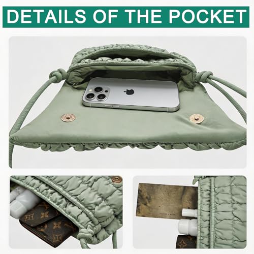 Image of NAARIAN Shoulder Bag for Women, Small Puffer Crescent Hobo Bag, Trendy Waterproof Clutch with Magnetic Closure | Trendy