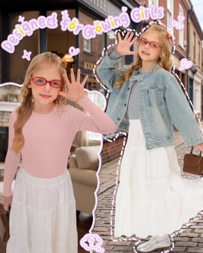 Image of 4 Pack Toddler Girls' Long Sleeve Shirts Cotton Tops